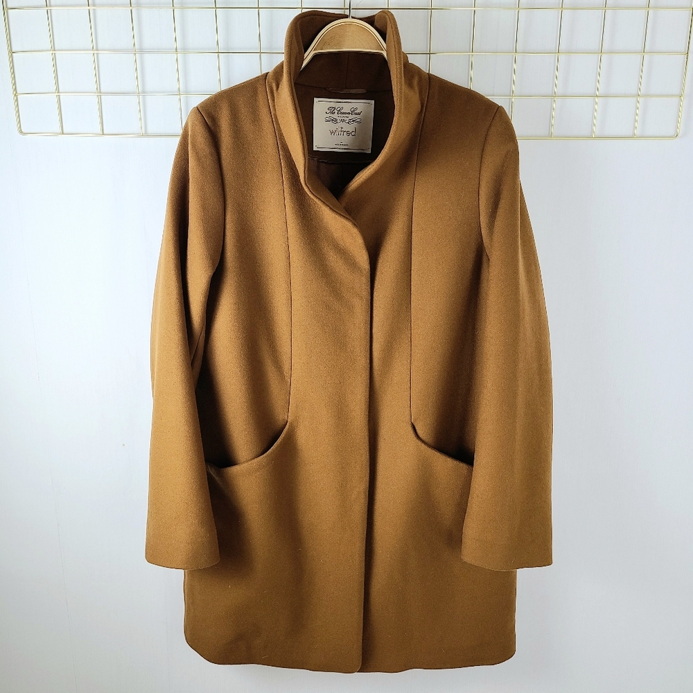 Aritzia Wilfred The Cocoon Cashmere Italian Virgin Wool Tan Coat - Picture 2 of 14